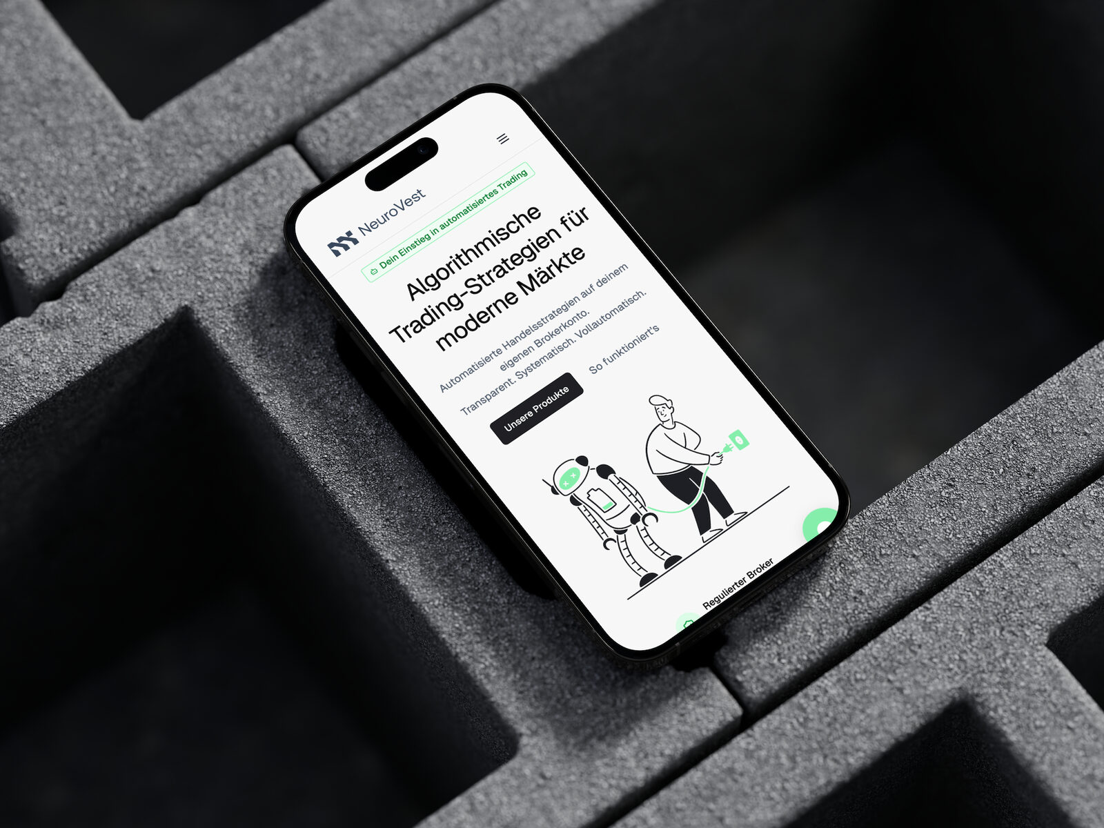NeuroVest App auf einem Smartphone